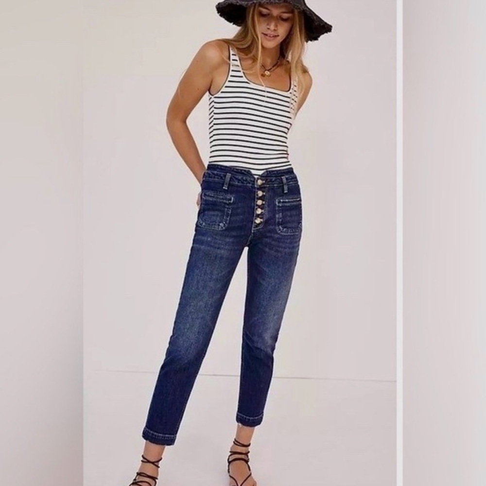 Pilcro and the Letterpress by Anthropologie, High Rise, Slim, Button Fly Jeans